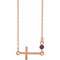 14K Rose Natural Amethyst Sideways Cross 16-18