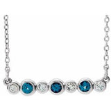 14K White Natural Alexandrite & .07 CTW Natural Diamond Bezel-Set 16-18" Necklace