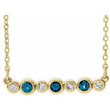 14K Yellow Natural Alexandrite & .08 CTW Natural Diamond Bezel-Set 16-18" Necklace