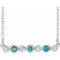Platinum Natural Blue Zircon & .08 CTW Natural Diamond Bezel-Set 16-18