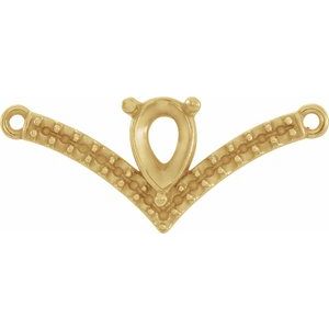 18K Yellow Accented "V" Necklace Center