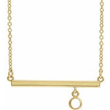 14K Yellow 3 mm Round Bezel-Set 16" Bar Necklace Mounting