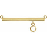 18K Yellow 3 mm Round Bezel-Set Bar Necklace Center