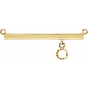 18K Yellow 3 mm Round Bezel-Set Bar Necklace Center