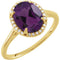 14K Yellow 10x8 mm Natural Amethyst & .06 CTW Natural Diamond Ring