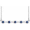 14K White Lab-Grown Blue Sapphire Bezel-Set Bar 18