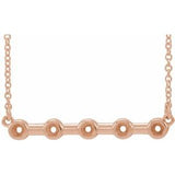 14K Rose 2 mm Round Bezel-Set Bar 18" Necklace Mounting