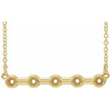 14K Yellow 2 mm Round Bezel-Set Bar 16" Necklace Mounting