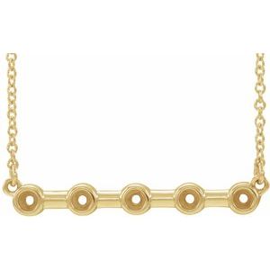 14K Yellow 2 mm Round Bezel-Set Bar 18" Necklace Mounting