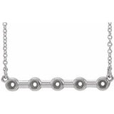 14K White 2 mm Round Bezel-Set Bar 18" Necklace Mounting