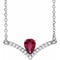 14K White Natural Ruby & .06 CTW Natural Diamond 18