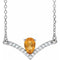Platinum Natural Citrine & .06 CTW Natural Diamond 16