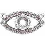 18K White Accented Evil Eye Necklace Center