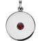 14K White Natural Mozambique Garnet Disc Pendant