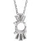 Platinum 6 mm Round Accented Necklace Mounting