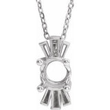 Platinum 6 mm Round Accented Necklace Mounting