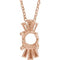 14K Rose 6 mm Round Accented Necklace Mounting