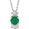 Platinum Lab-Grown Emerald & 1/6 CTW Natural Diamond 16-18