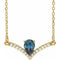 14K Yellow Lab-Grown Alexandrite & .06 CTW Natural Diamond 18