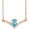 14K Rose Natural Blue Zircon & .06 CTW Natural Diamond 16