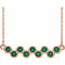14K Rose Lab-Grown Emerald Bezel-Set Bar 16-18