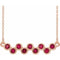 14K Rose Lab-Grown Ruby Bezel-Set Bar 16-18