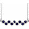 14K White Natural Blue Sapphire Bezel-Set Bar 16-18