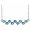 Sterling Silver Natural Blue Zircon Bezel-Set Bar 16-18
