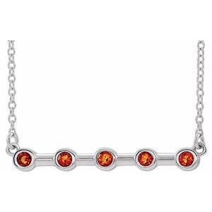 Sterling Silver Natural Citrine Bezel-Set Bar 16" Necklace
