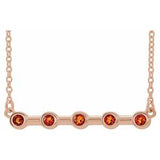 14K Rose Natural Citrine Bezel-Set Bar 16" Necklace