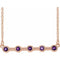 14K Rose Natural Amethyst Bezel-Set Bar 18