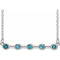 Platinum Natural Blue Zircon Bezel-Set Bar 18
