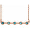 14K Rose Natural Blue Zircon Bezel-Set Bar 18
