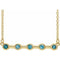 14K Yellow Natural Blue Zircon Bezel-Set Bar 18