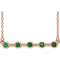14K Rose Lab-Grown Emerald Bezel-Set Bar 18