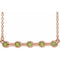 14K Rose Natural Peridot Bezel-Set Bar 16