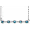 Platinum Natural Aquamarine Bezel-Set Bar 18