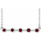 14K White Natural Mozambique Garnet Bezel-Set Bar 18