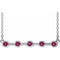 14K White Natural Pink Tourmaline Bezel-Set Bar 18