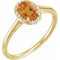 14K Yellow 7x5 mm Natural Citrine & .03 CTW Natural Diamond Ring