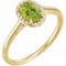 14K Yellow 7x5 mm Natural Peridot & .03 CTW Natural Diamond Ring