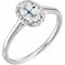 14K White 7x5 mm Natural White Topaz & .03 CTW Natural Diamond Ring
