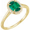 14K Yellow 8x6 mm Lab-Grown Emerald & .04 CTW Natural Diamond Ring