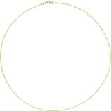 18K Yellow Gold 1 mm Cable 18" Chain