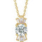 14K Yellow Natural White Sapphire & 1/6 CTW Natural Diamond 16-18