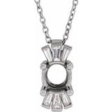 Platinum 6 mm Round 1/6 CTW Natural Diamond Semi-Set 16-18" Necklace