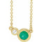 14K Yellow Natural Emerald & .02 CTW Natural Diamond 16