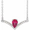 Platinum Lab-Grown Ruby & .06 CTW Natural Diamond 18