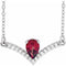 Sterling Silver Natural Mozambique Garnet & .06 CTW Natural Diamond 18