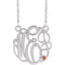 Rhodium-Plated Sterling Silver 30 mm 3-Initials Imitation Citrine Script Monogram 18